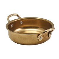 Gold Vintage Steel Round Dish 